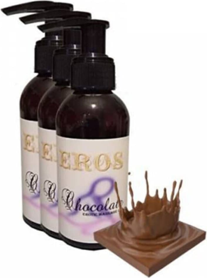Eros Hologramlı Chocolate Erotic Massage Oil 120 Ml Çikolata Kokulu Masaj Yağı 3 Adet Ers3