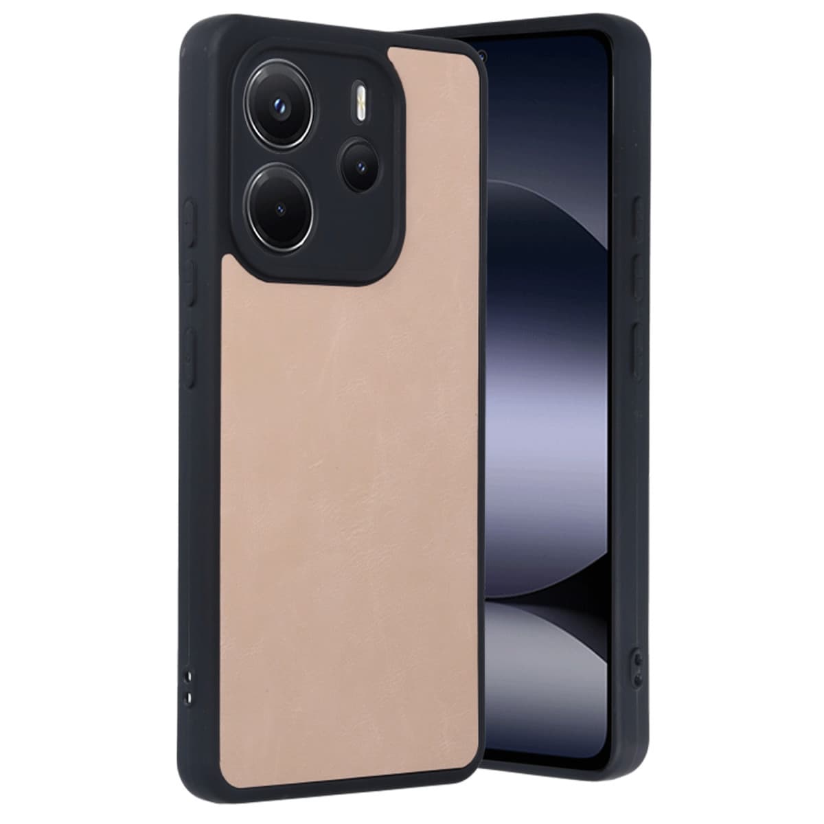 Note 14 4G Kılıf Aras Deri Kapak - Pudra