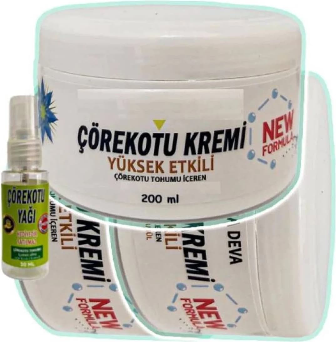 Süper Çörek Otu Masaj Bakım Kremi 3X200 Ml+30 ml Çörek Otu Yağ ile