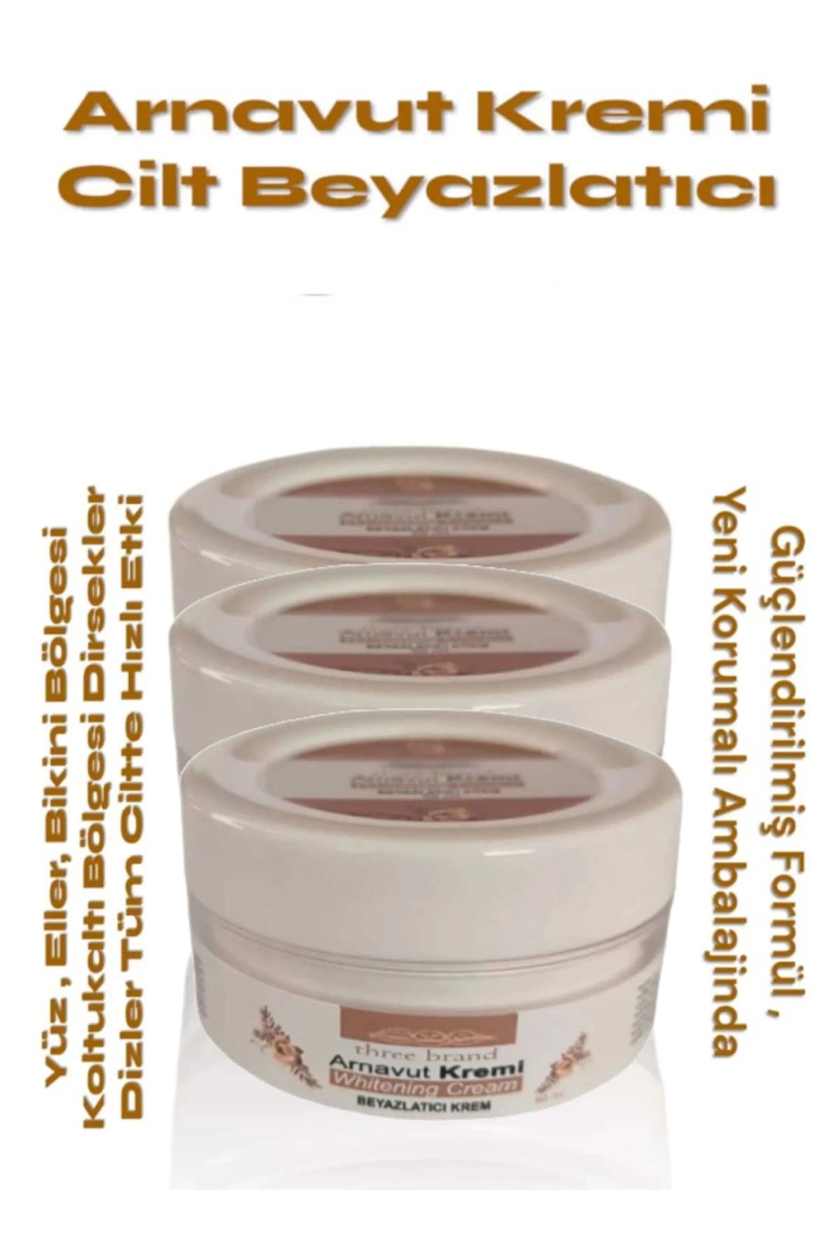 Three Brand Whitening Cream Arnavut Kremi 100 ml Aklık Kremi x 3 Adet