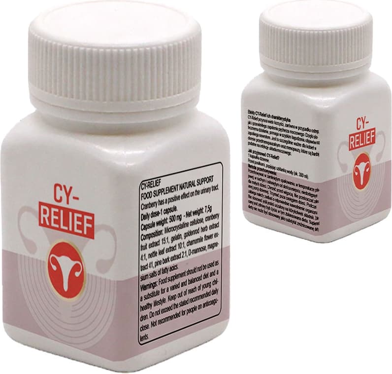 Cy-Relief: 2 Adet Amerikan Kızılcığı Ebegümeci Adaçayı C Vitamini Esktarlarıyla Erkeğe Özel Destekleme