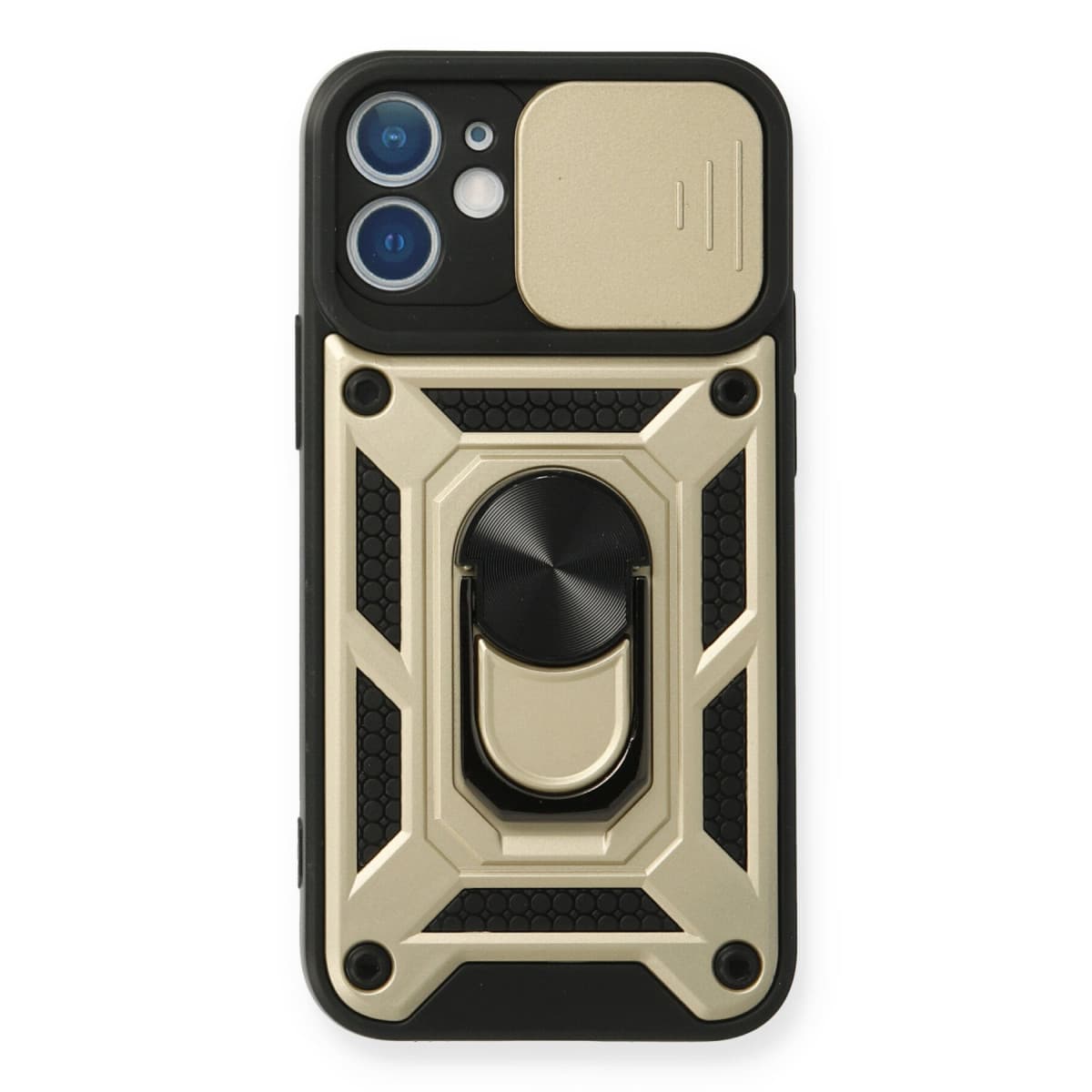 iPhone 11 Kılıf Pars Lens Yüzüklü Silikon - Gold