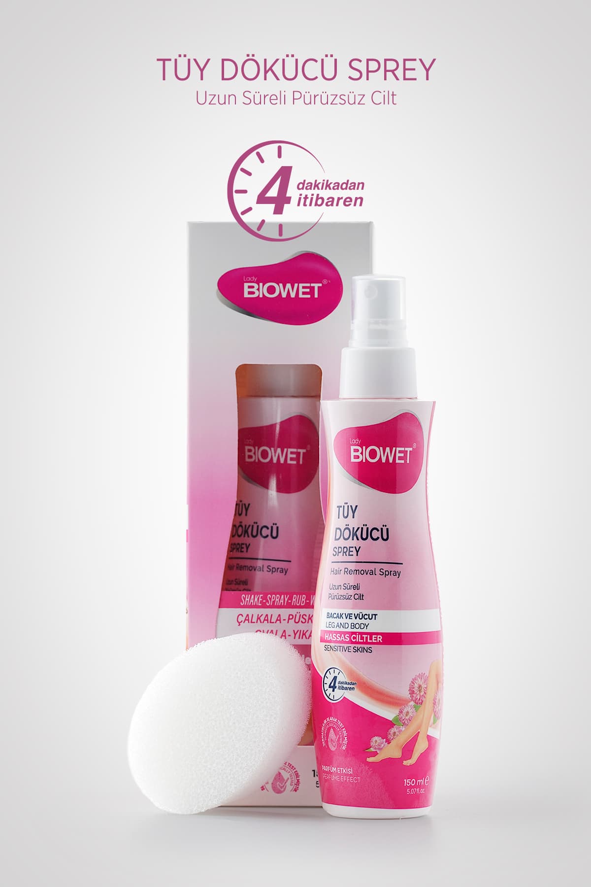 Tüy Dökücü Krem & Sprey Hassas Ciltler İçin 150ML