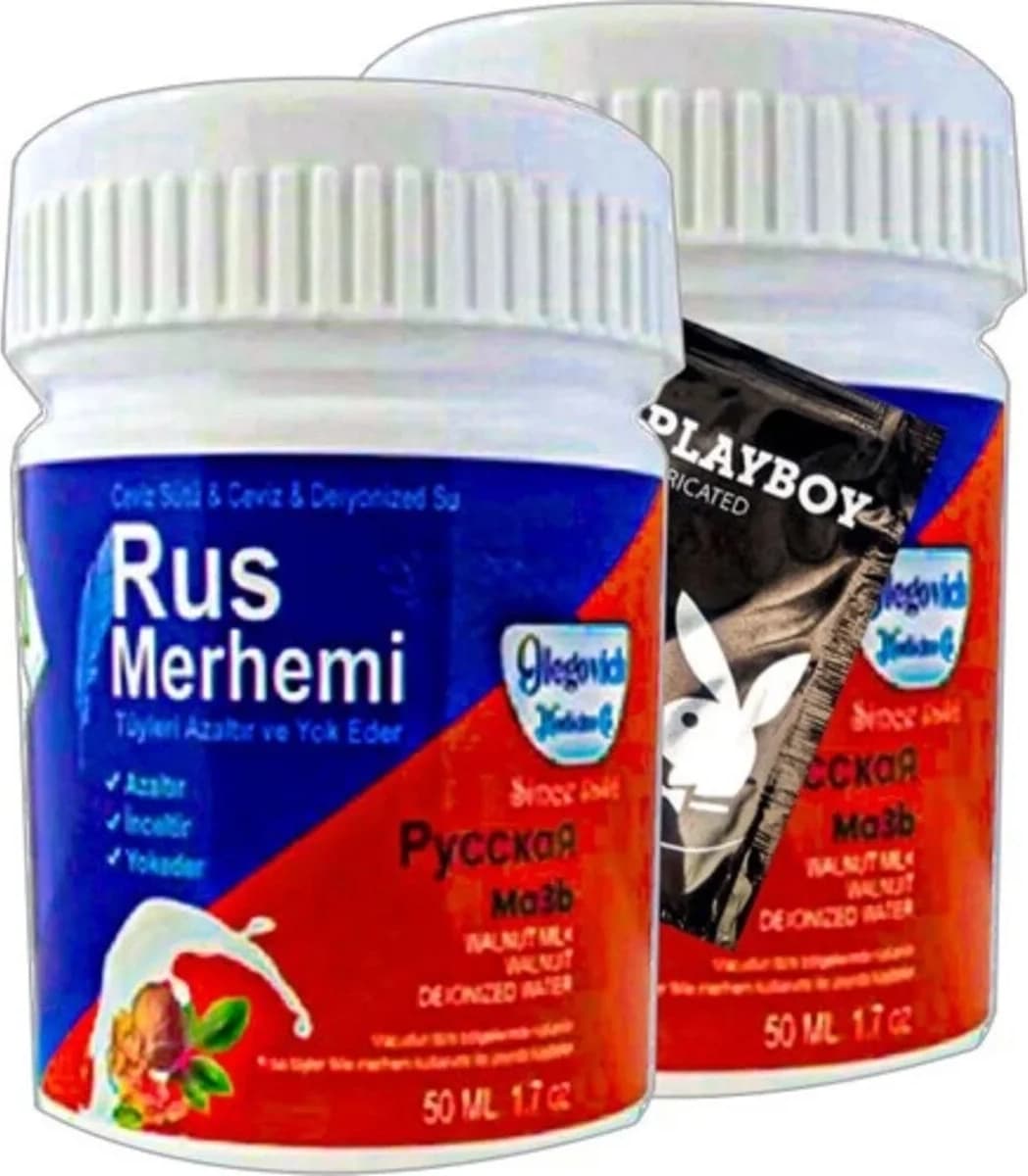Süper Rus Merhemi Glegnid Blue Rus Merhemi 22-2:0311 2 Tane 50 ml Tüy Kremi+ Yanında Jel