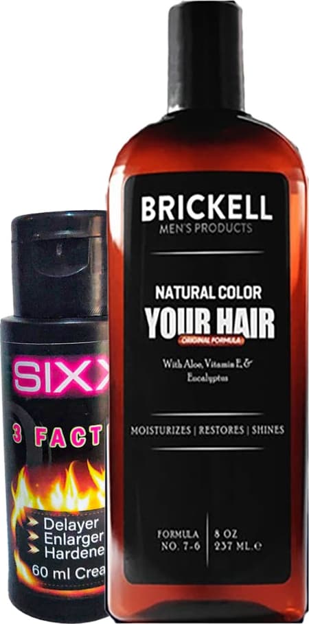 Brickell 237ML Erkek Saçsakal Beyazıık Değiştirme Şampuanı + Sıxx Erkeklere Özel 3 Özellik Kremi 60ML