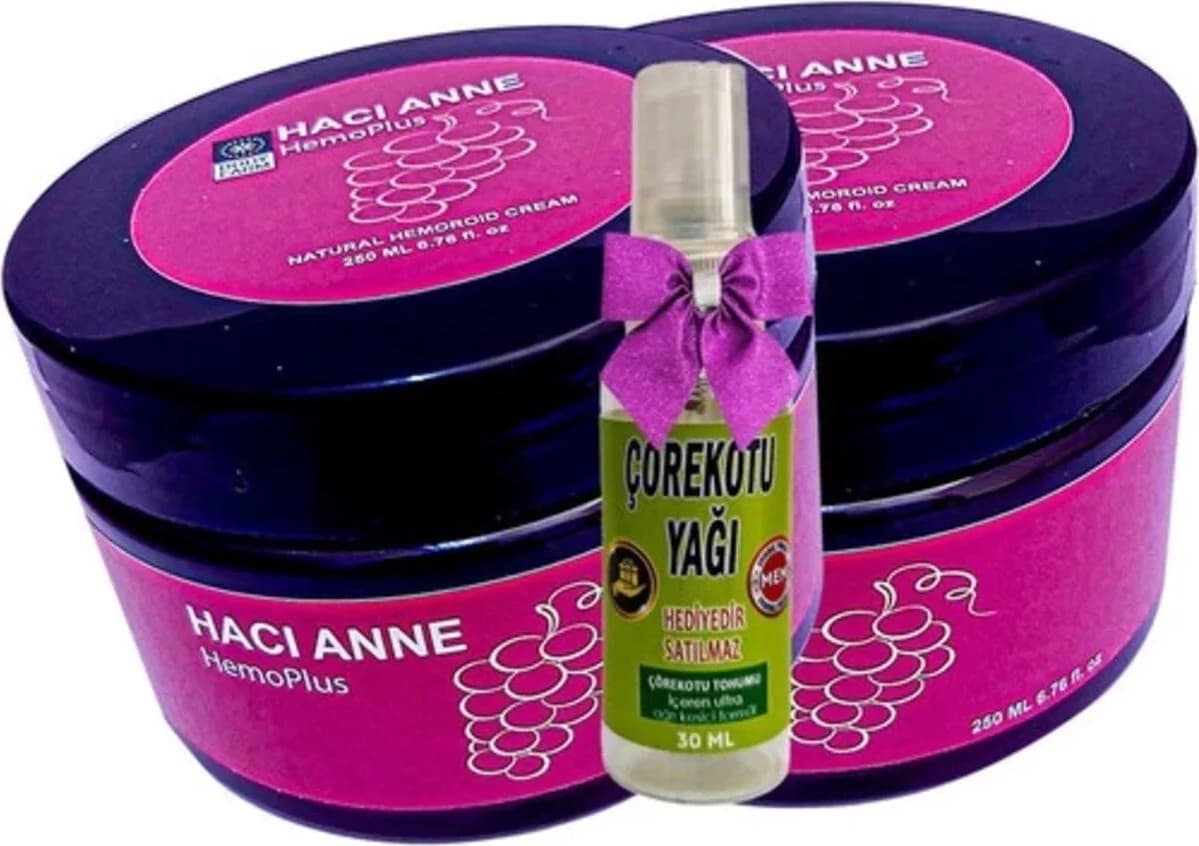 Hacı Anne Hemoplus Kremi 200 ml x 2 Adet + Çörek Otu Yağı 30 ml