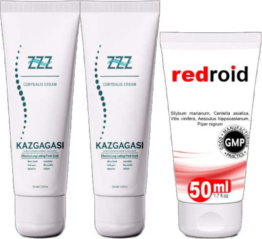 Kaz Gagası Kremi 2 Adet 100 ml Corydalis Cream + Redroid 50 ml Hemroid Kremi