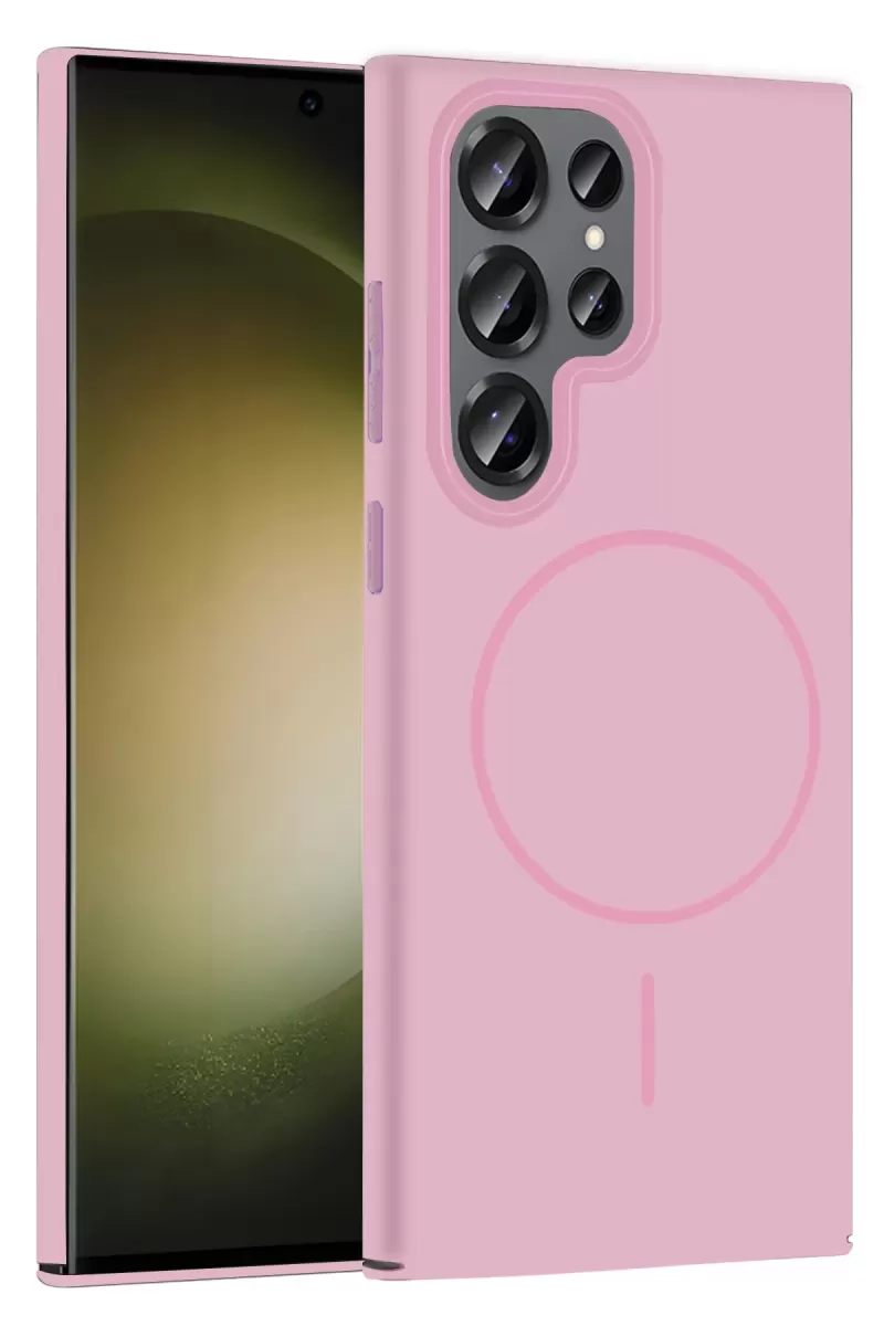 Galaxy S24 Ultra Broş Magsafe Kapak - Pembe