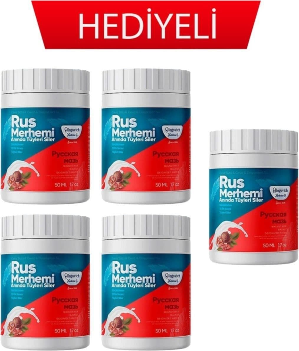 Olegovich Rus Merhemi 5 Kutu Orjinal Bandrollü 50 ML Anında Tüyleri Siler