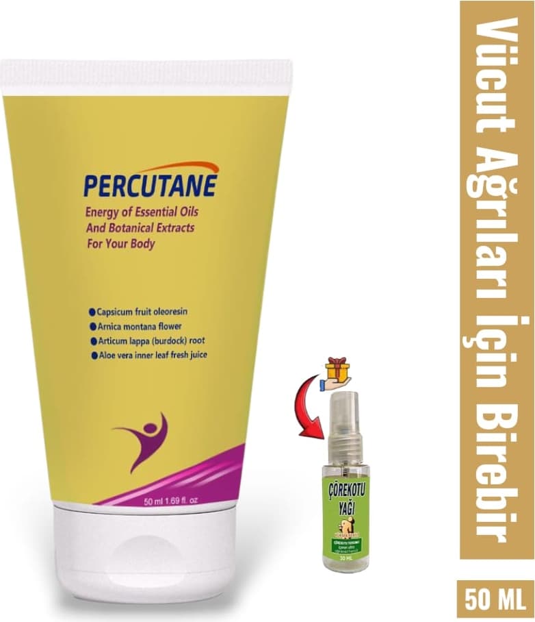 Percutane Vücut Ağrı Yönetimi Için Hızlı ve Etkili Masaj Bakım Kremi 50 ml / Çörek Otu Yağı Hediye
