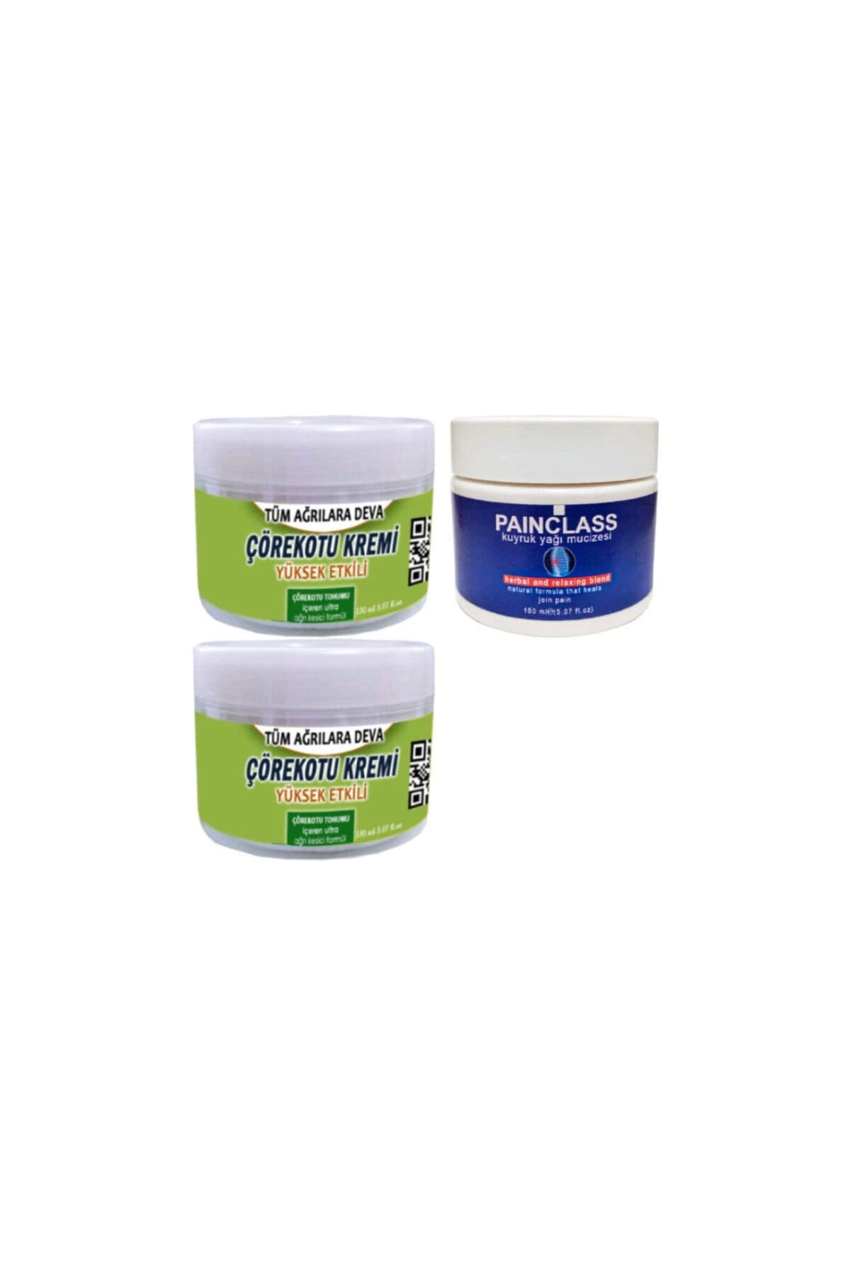 Çörek Otu Rahatlatıcı Krem 2x150 ml+Painclass 150 ml Kuyruk Yağı Kremi