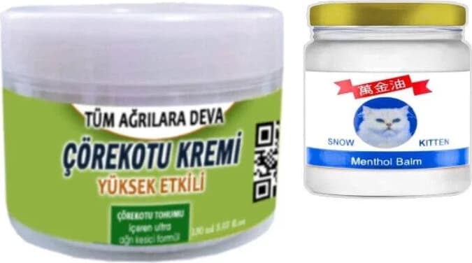Süper Çörek Otu Kremi 150 ml Krem +Snow Kitten 50 ml Menthol Balm
