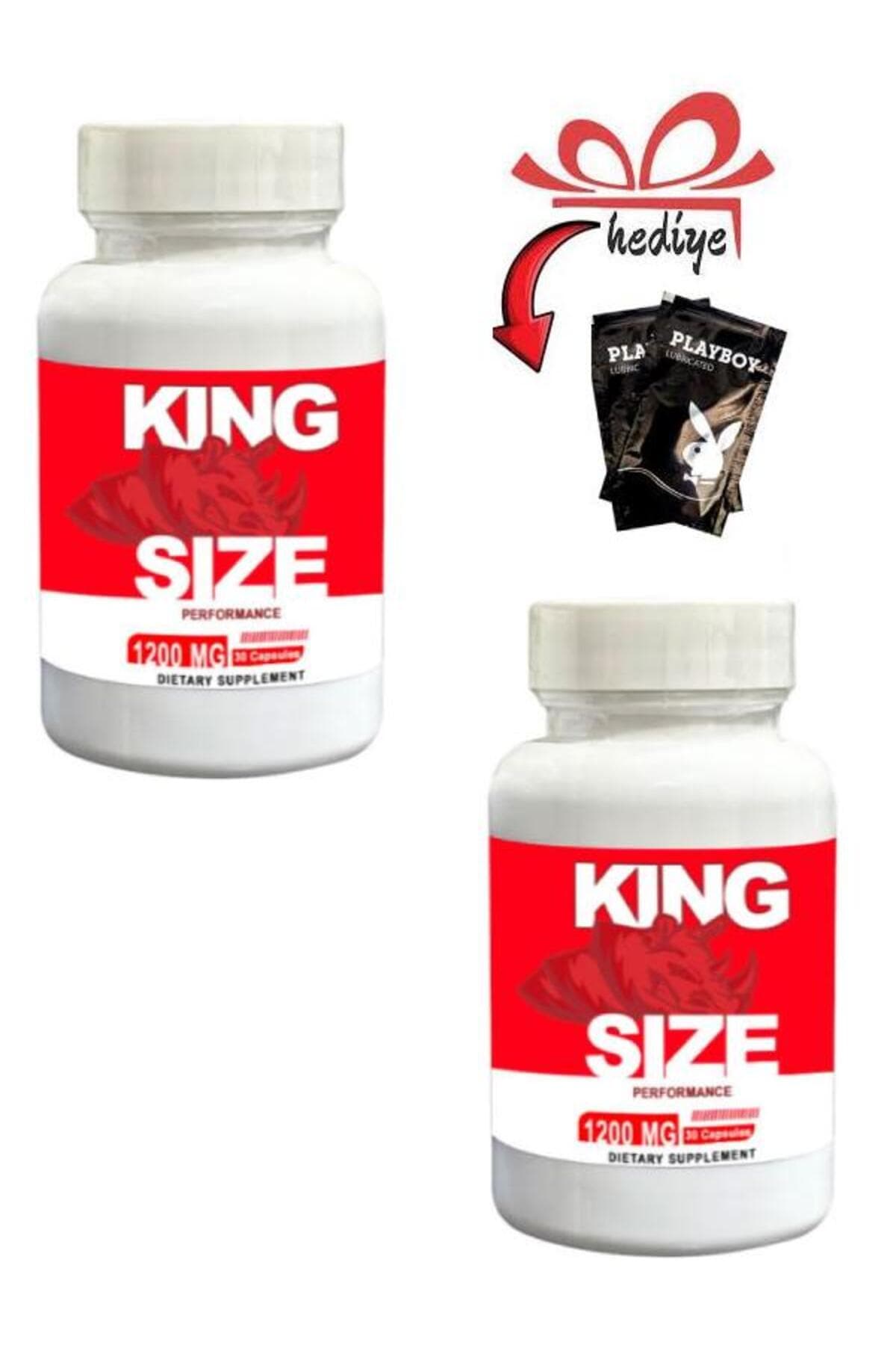 King Size Erkek Geliştirici Destekleyici 30'lu x 2 ad.+ Kayganlaştırıcı Jelle