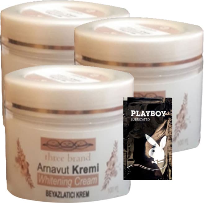 Three Brand Arnavut Kremi 3 Adet Adet Whitens Cream Aklık Kremi A-401 100 ml + 1 Adet Jel Hediye
