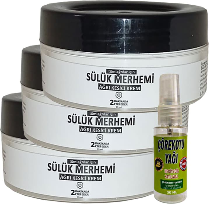 Playboy Sülük Merhemi 3lü50 ml Relax Kremi Bölgesel Bakım Kremi CRK:053 + Yanında Hediye 30 ml Çörek Otu Yağı