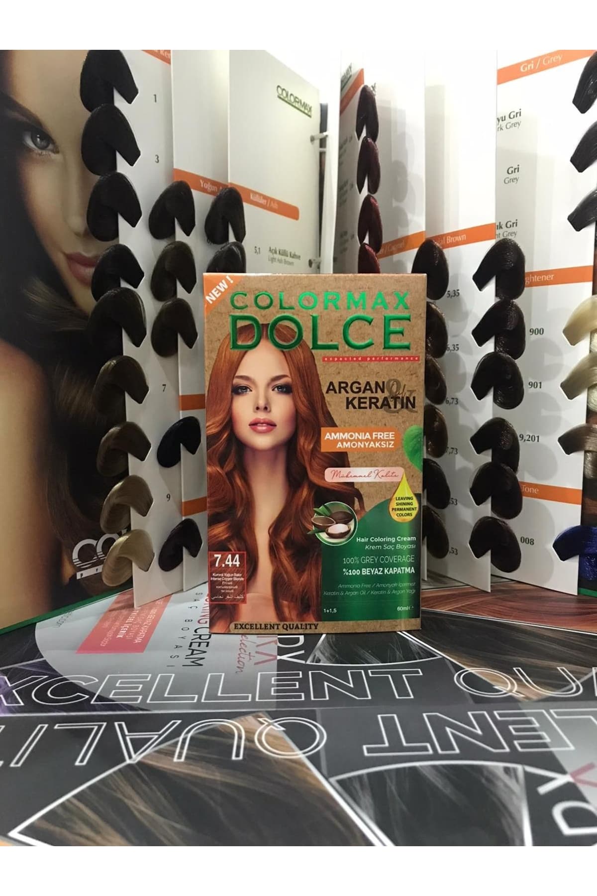 Dolce ARGAN/KERATİN Doğal Set Boya No: 7.44 Kumral Yoğun Bakir
