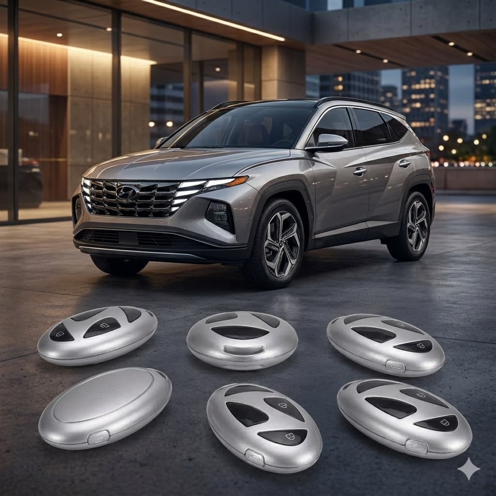 Hyundai Tuscon Ioniq Uyumlu Smart 3 Buton Silikon Oto Anahtar Kumanda Kabı Kılıf Gri
