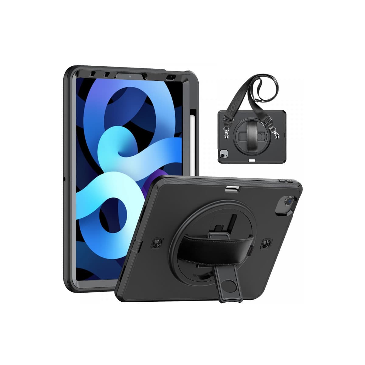 iPad Pro 11 (2020) Kılıf Strap-C Otterbox Tablet Kapak - Siyah