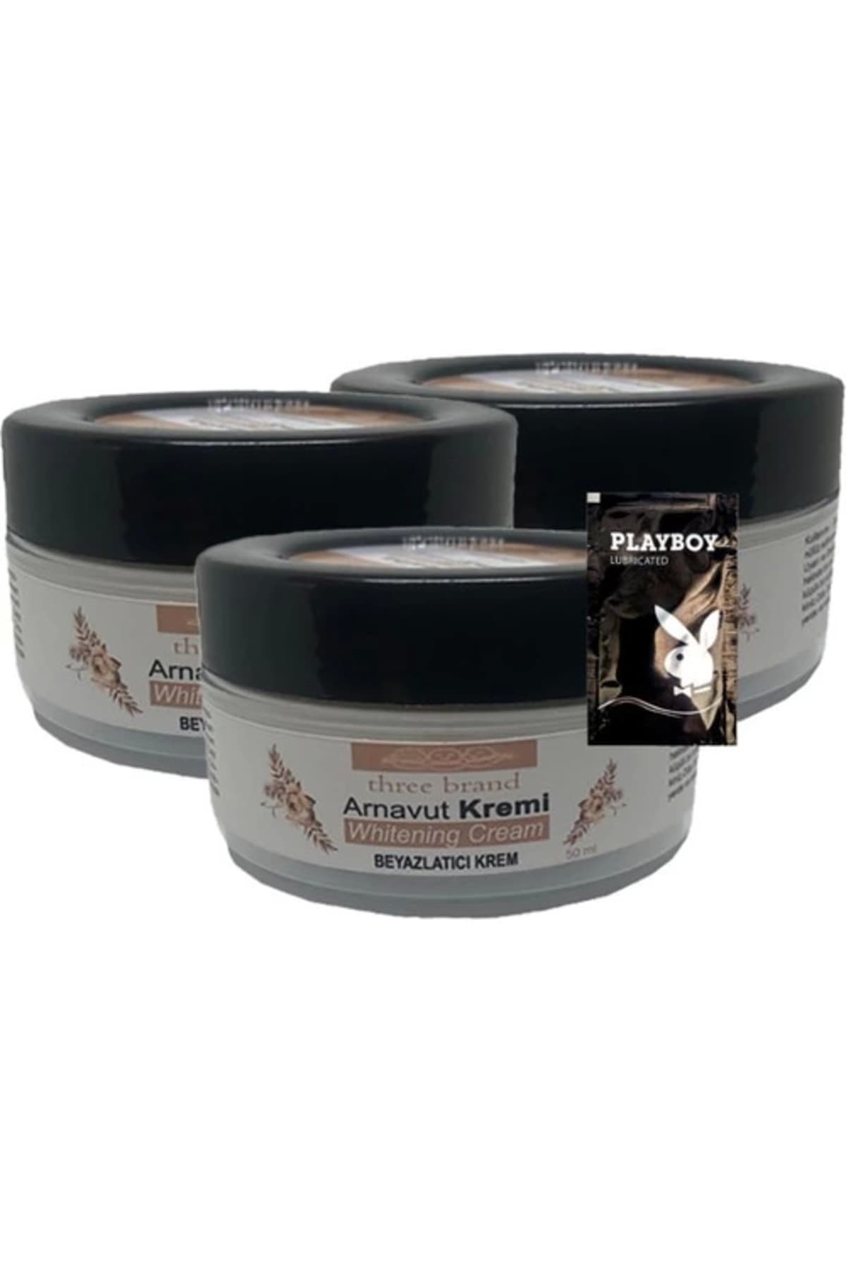 Three Brand Arnavut Kremi Whitening Cream 2+1 Bölgesel Aklık Kremi 50 ml + 1 Tane Hediye Jel