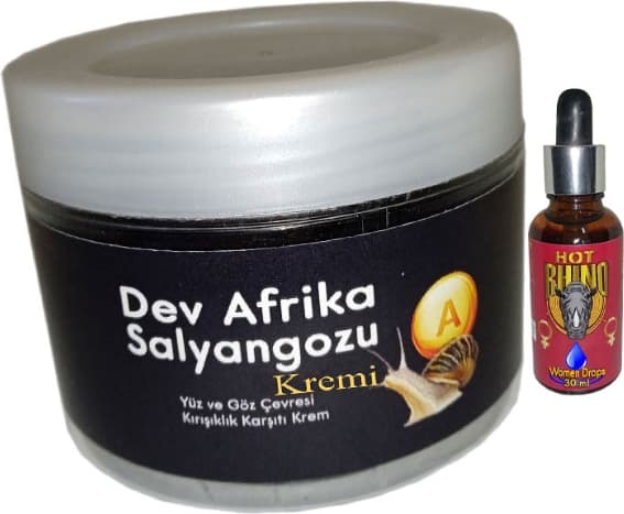 Giant Yaşlanmakarşıtı Dev Afrikasalyangozu Kremi 100 ml + Hotrhino Bayan Afrodizyakdamla