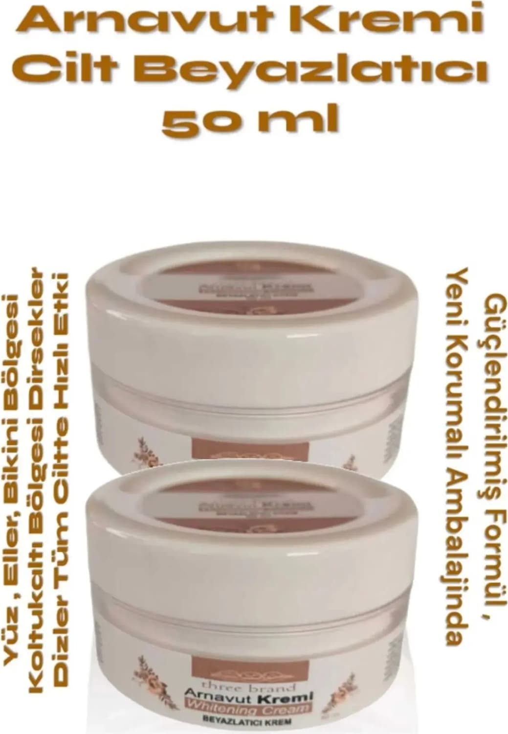 Three Brand Whitening Cream Arnavut Kremi 100 ml Kremi x 2 Adet