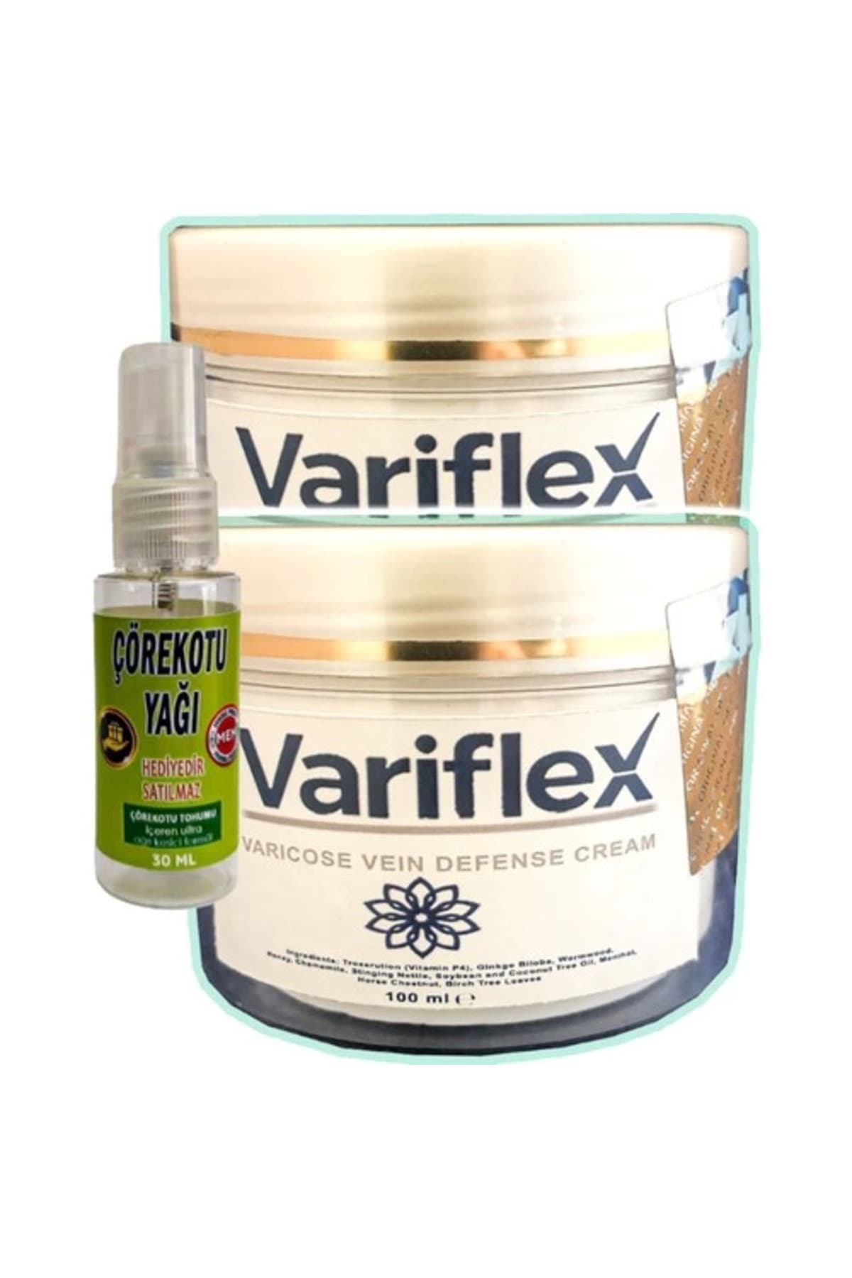 Variflex Bacak Bakımı Kremi 100 ml x 2 adet + Çörek Otu Yağı 30 ml