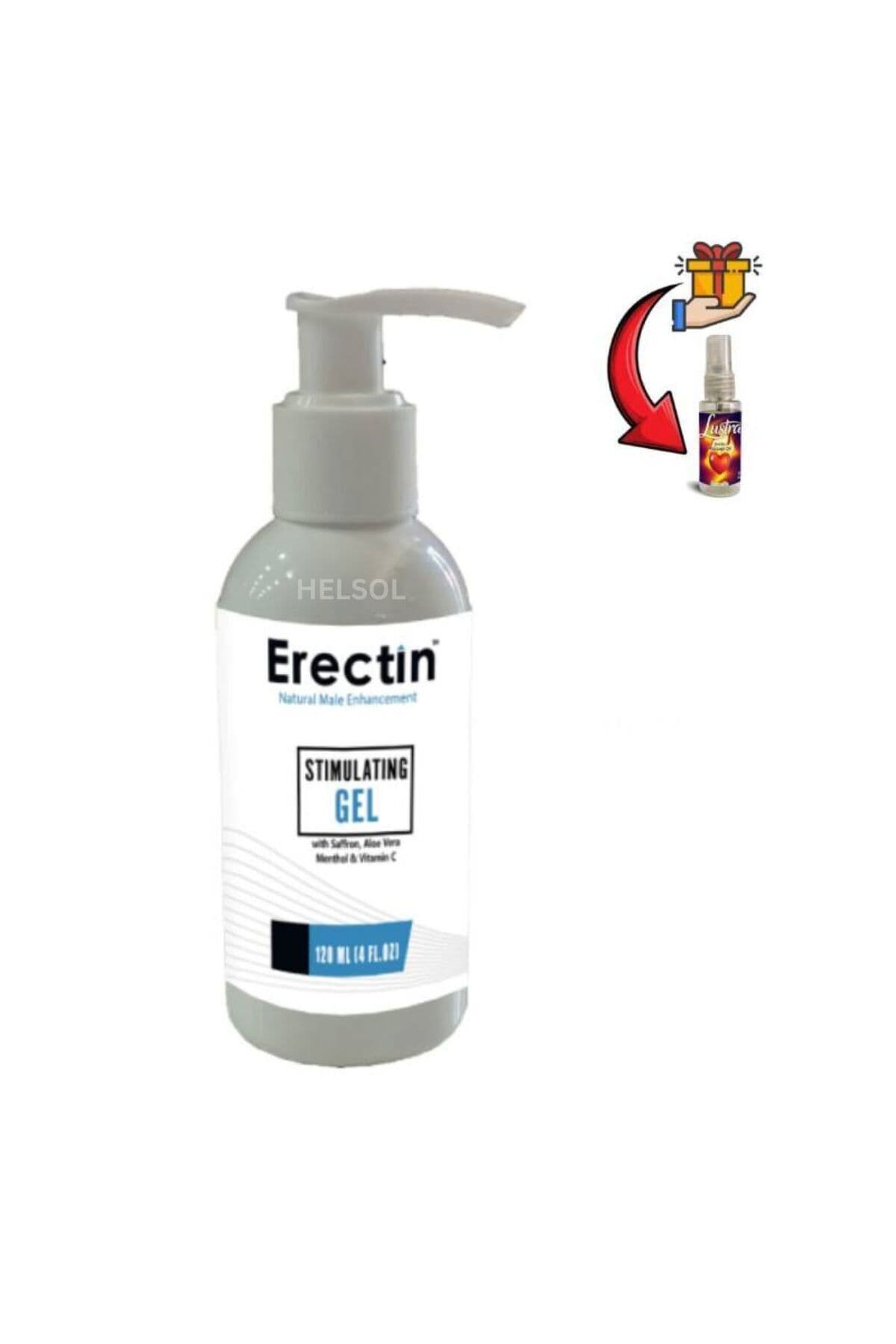 Erectin Jel Sertleşmeye Destekleyici Bakım Jeli 120 ml x 1 ad.+Lustra Masaj Yağı