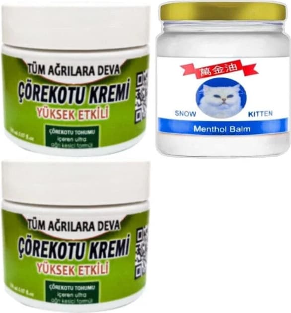 Çörek Otu Kremi 2x 100 ml - Snow Kitten Menthol Balm 50 ml