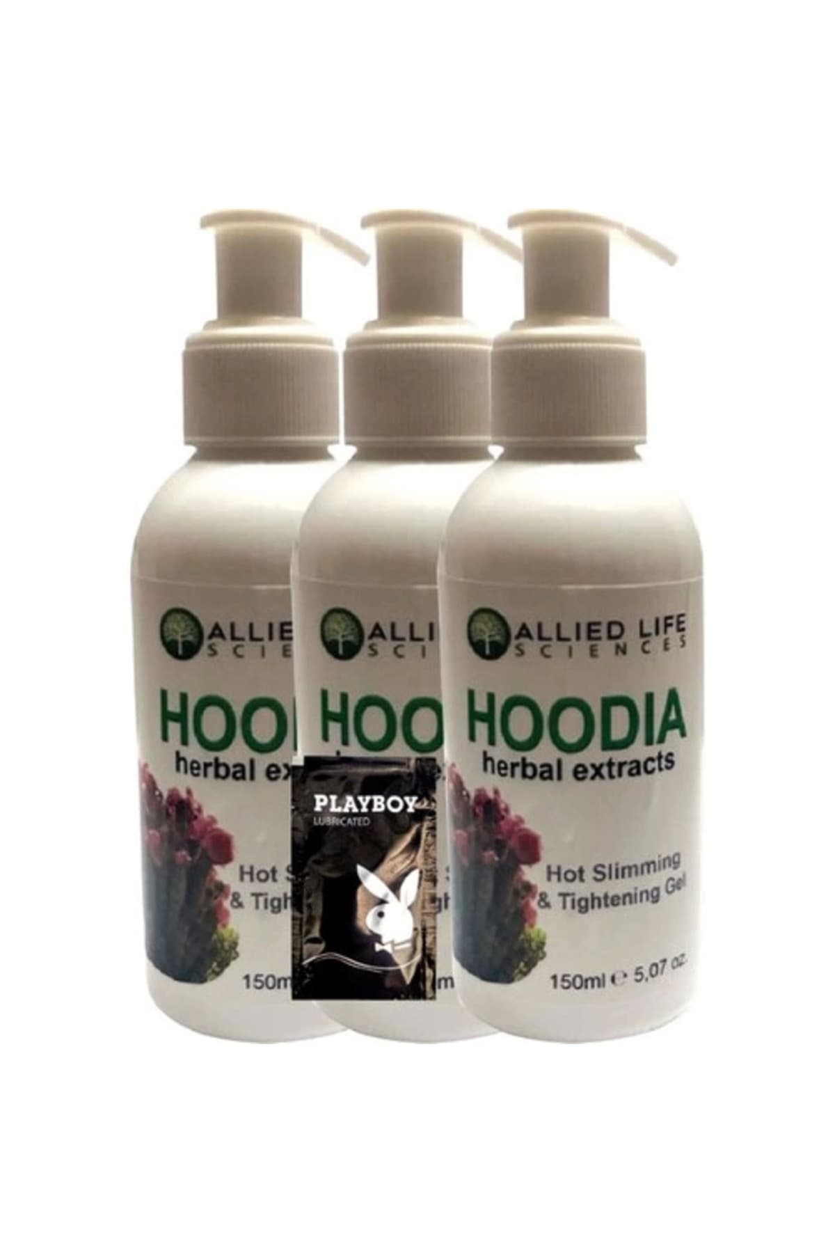 Allied Life Sciences Hoodia Herbal Extracts Hot Slimming & Tightening 150 ml x 3 adet + Jel