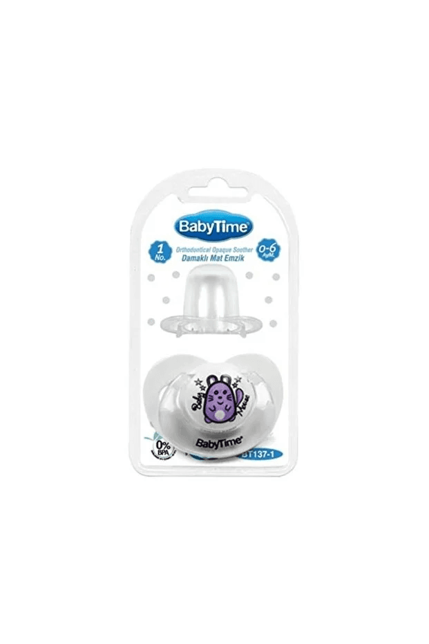BabyTime Silikon Damaklı Koruyucu Kapaklı Mat Gövdeli Emzik N.1 BT137-1