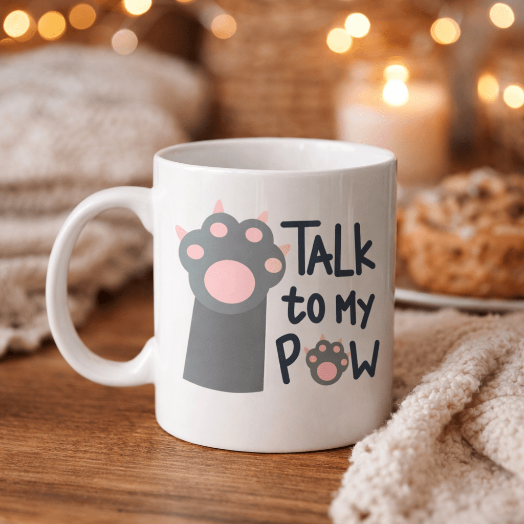 Talk To My Paw – Sevimli Kedi Patili Porselen Kupa MODEL 57
