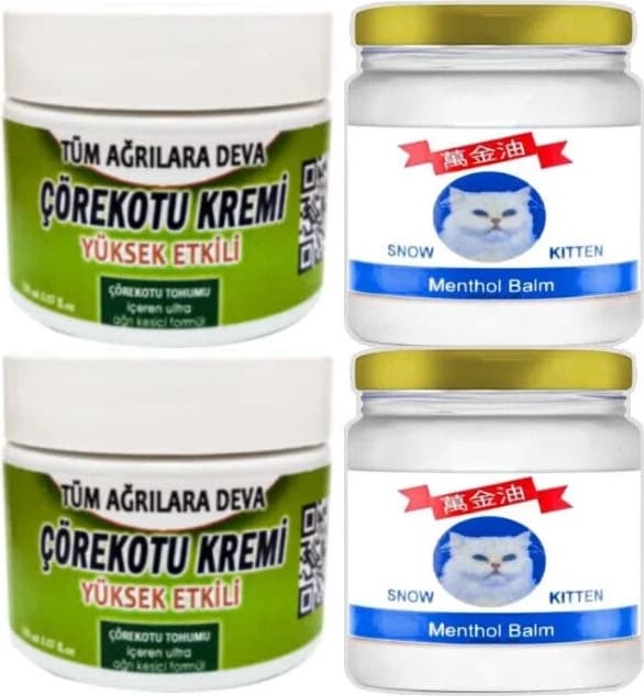 Çörek Otu Krem 2X100 ml - Snow Kitten Menthol Balm 2X50 ml