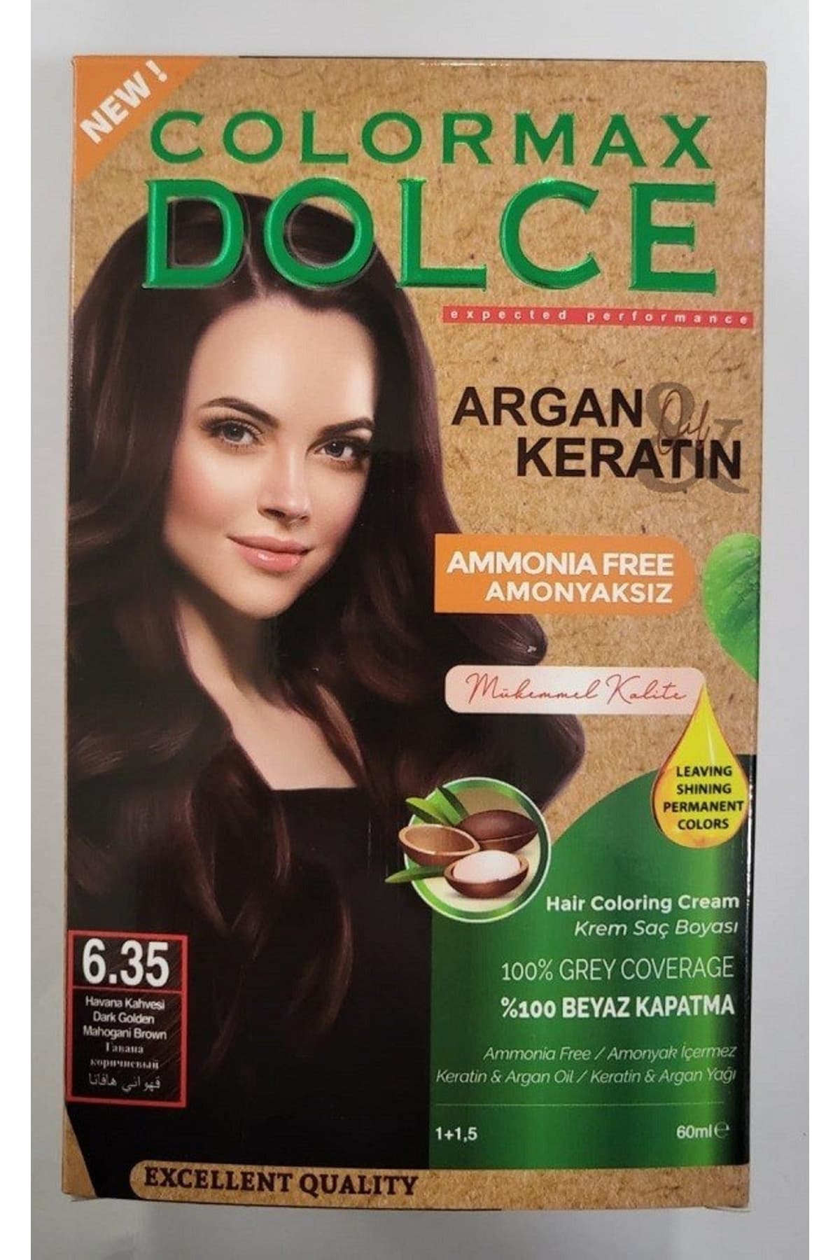 Dolce ARGAN/KERATİN Doğal Set Boya No: 6.35 Havana Kahvesi