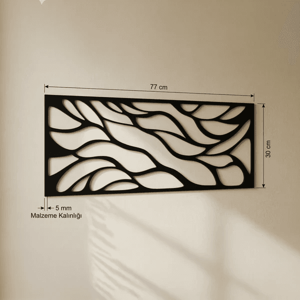 Soyut Desenli Duvar Tablosu MDF Lazer Kesim Modern Minimal Estetik Duvar Süsü