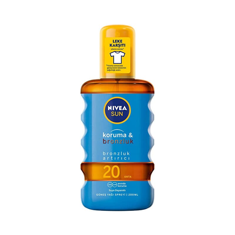 Sun Güneş Koruyucu Krem & GKF+20 Uva+uvb Suya Dayanikli Ve Bronzluk Artirici 200ML