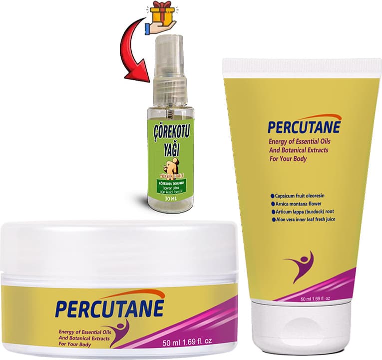 Percutane Kapsikum Meyvesi Oleoresini Arnika Montana Çiçeği Dulavratotu Kremi Tüp + Kavanoz 50ML + Çörekotu Yağı