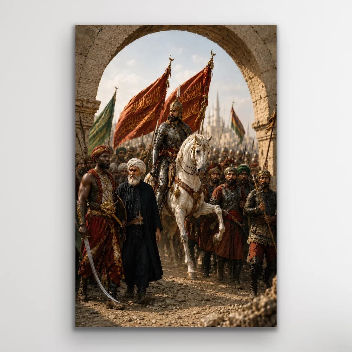 Fatih Sultan Mehmet İstanbul'un Fethi Kanvas Tablo 40X60 CM