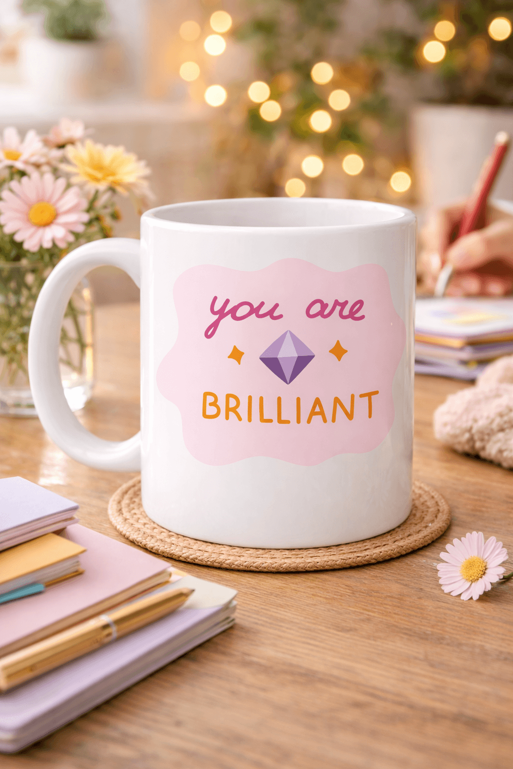 You Are Brilliant "SEN HARİKASIN" Yazılı Porselen Kupa MODEL 149 – Motivasyon Kupası – Moral Veren Kahve Kupası – Anlamlı Hediye Fikri