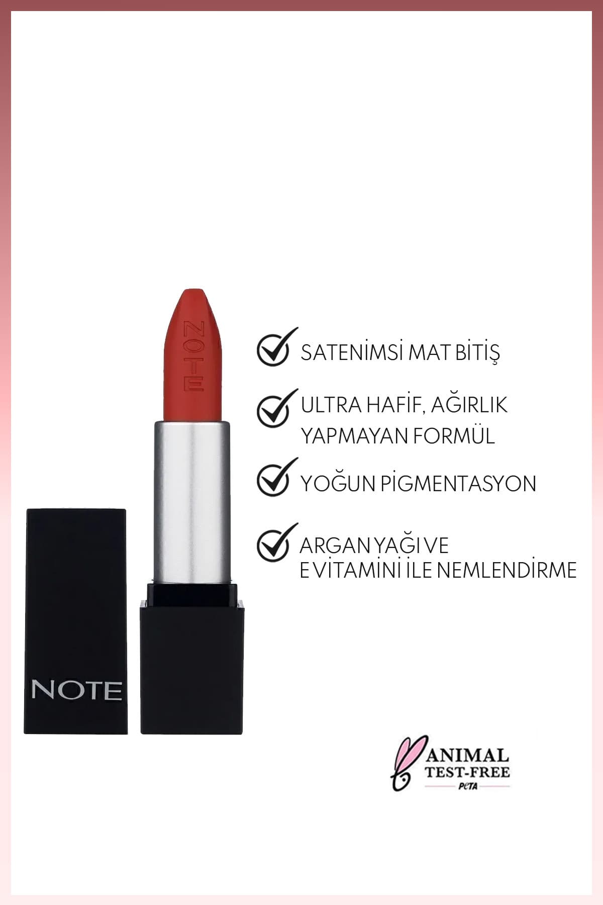 Ruj & Mattever Lipstick Yari Mat Saten Bitişli No: 17 Dress Red Kizil Kahverengi
