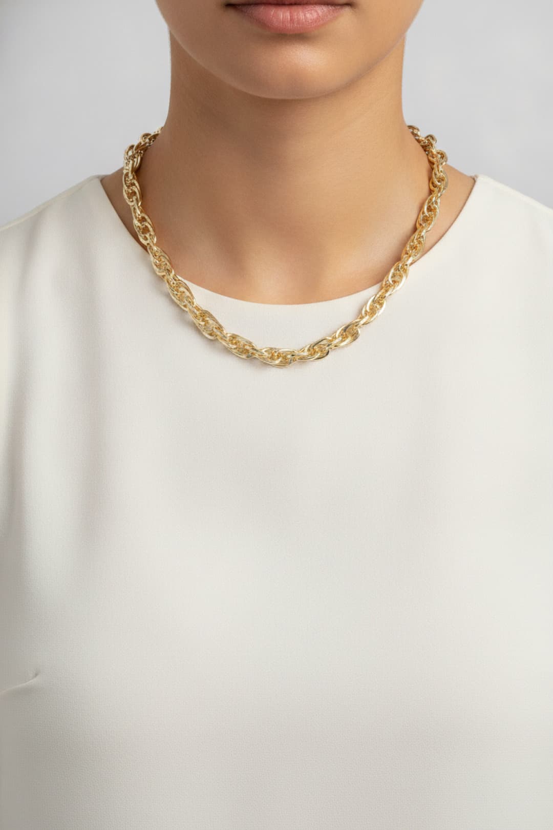 CM Kalın Burgu Model Gold Renk 60 cm Kadın Kolye