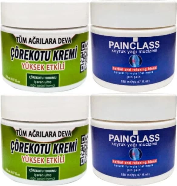 Çörek Otu Kremi Orta Boy 2x 100 ml + Painclass 2x 150 ml Kuyruk Yağı Kremi