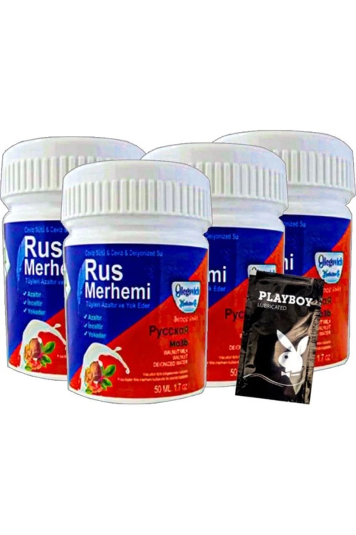 Rus Merhemi Glegnid Blue Tüy Kremirus Merhemi 4 Tane X 50 Ml + Yanında Jel
