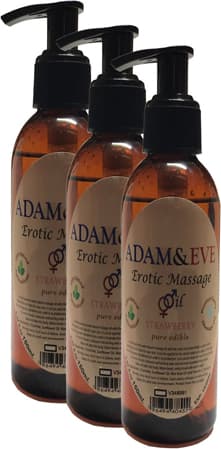 Hintohu Adam&eErkeklere Kadınlara Özel Çilek Aromalı Masaj Yağı Pure Edible Strawberry Flavor Massage Oil 125ML 3 Adet