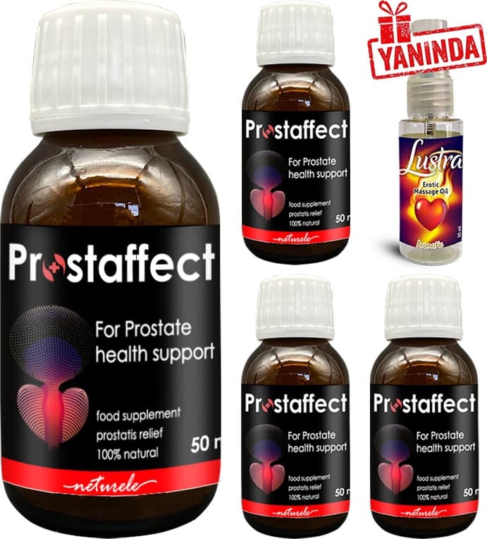 Prostaffect 50 ml Şurup Erkeklerin Özel Durumlarına Çok Özel Içecek Form 4 Adet + Lustra Masaj Yağı