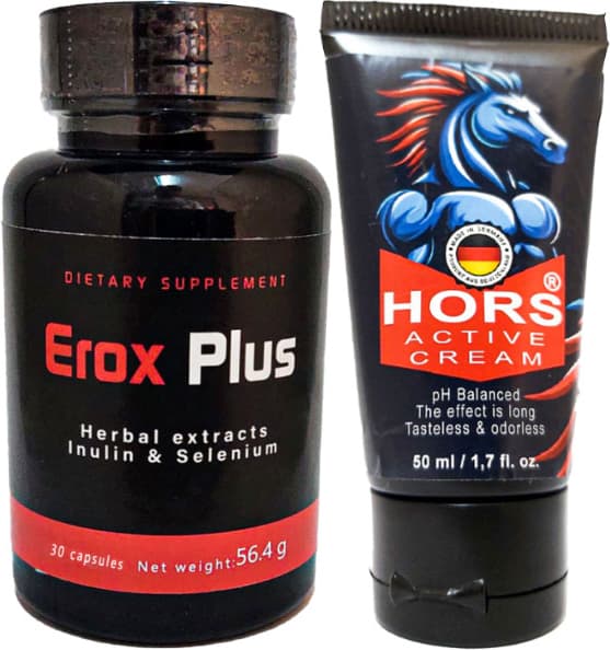 Eroxplus Erkeklere 30LU Özel Kaps + Hors Active Cream 50 ml Erkek Katılaştırıcı Krem