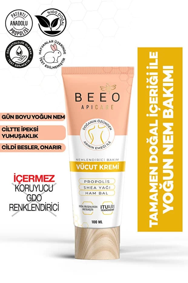 Vücut Bakim Kremi %100 Doğal Naturel Apicare Vücut Bakim Kremi 100 Ml
