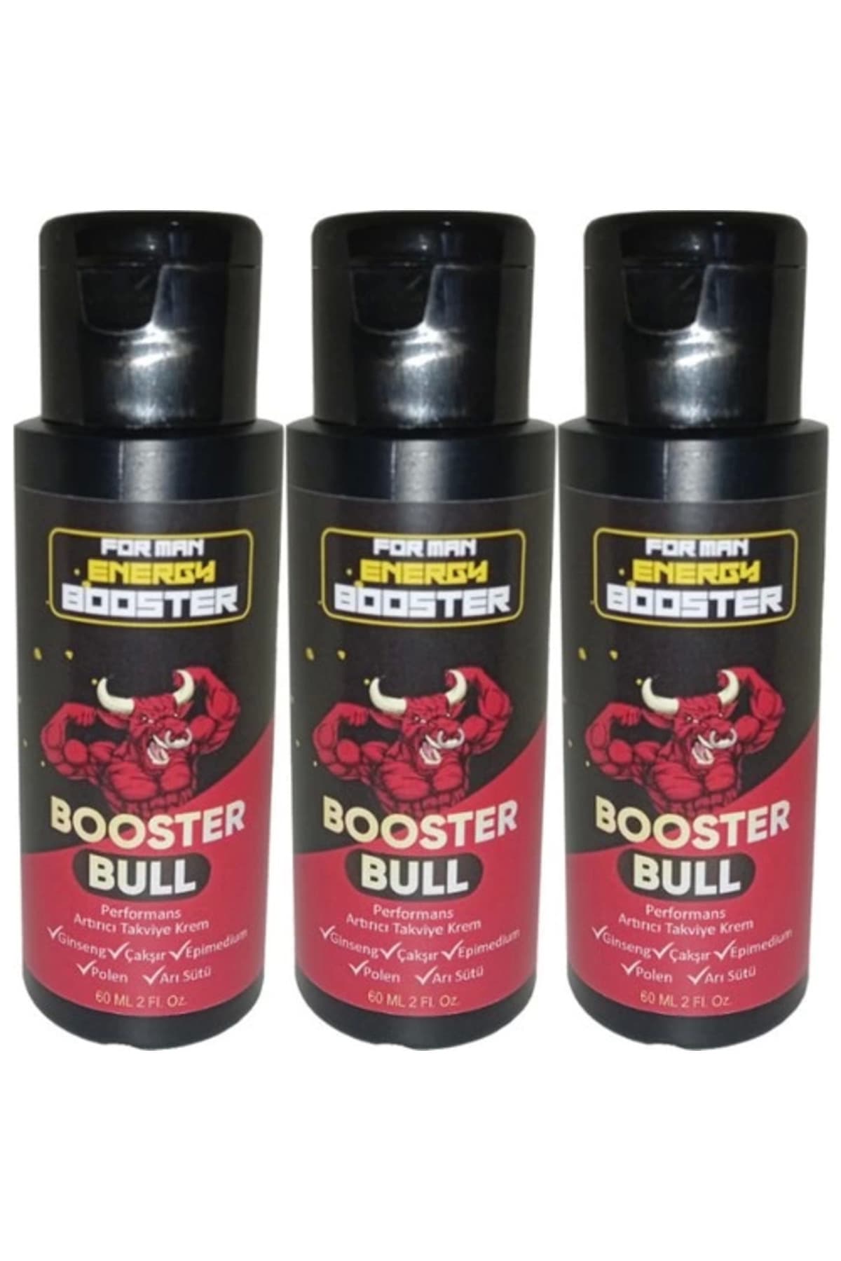 Booster Bull 3 Adet Erkeklere Özel Kremi 60 ml - 3 Adet 60 ml