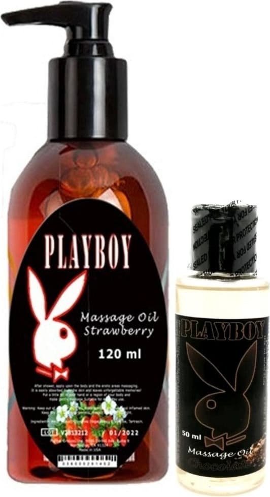 Playboy Aromaterapi Çilek Massage Oil 120 ml + Çikolata Aromalı Massage Vücut Masaj Yağı 50 ml
