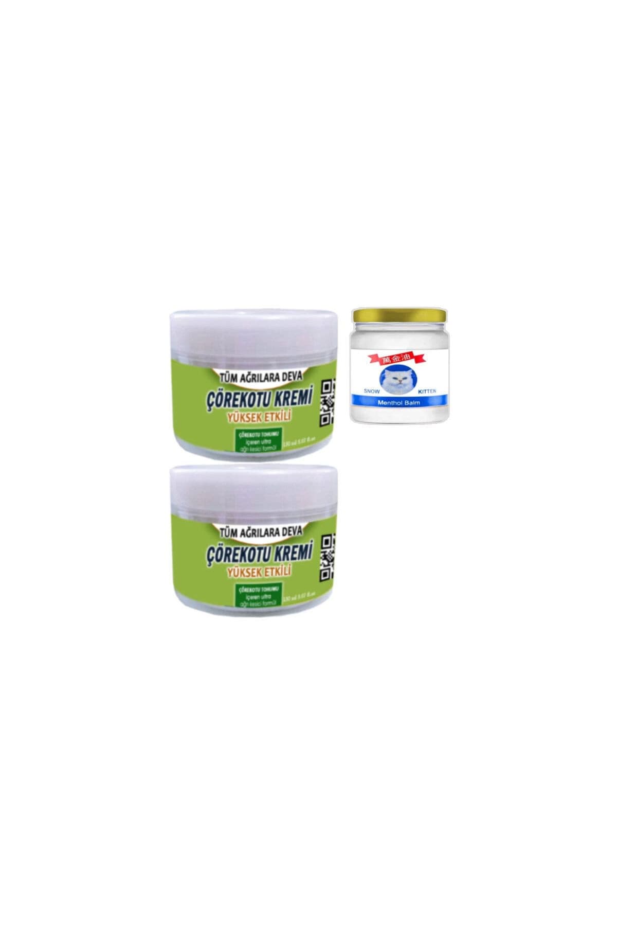Çörek Otu Kremi 2x150 ml Rahatlatıcı Krem +Snow Kitten 50 ml Menthol Balm