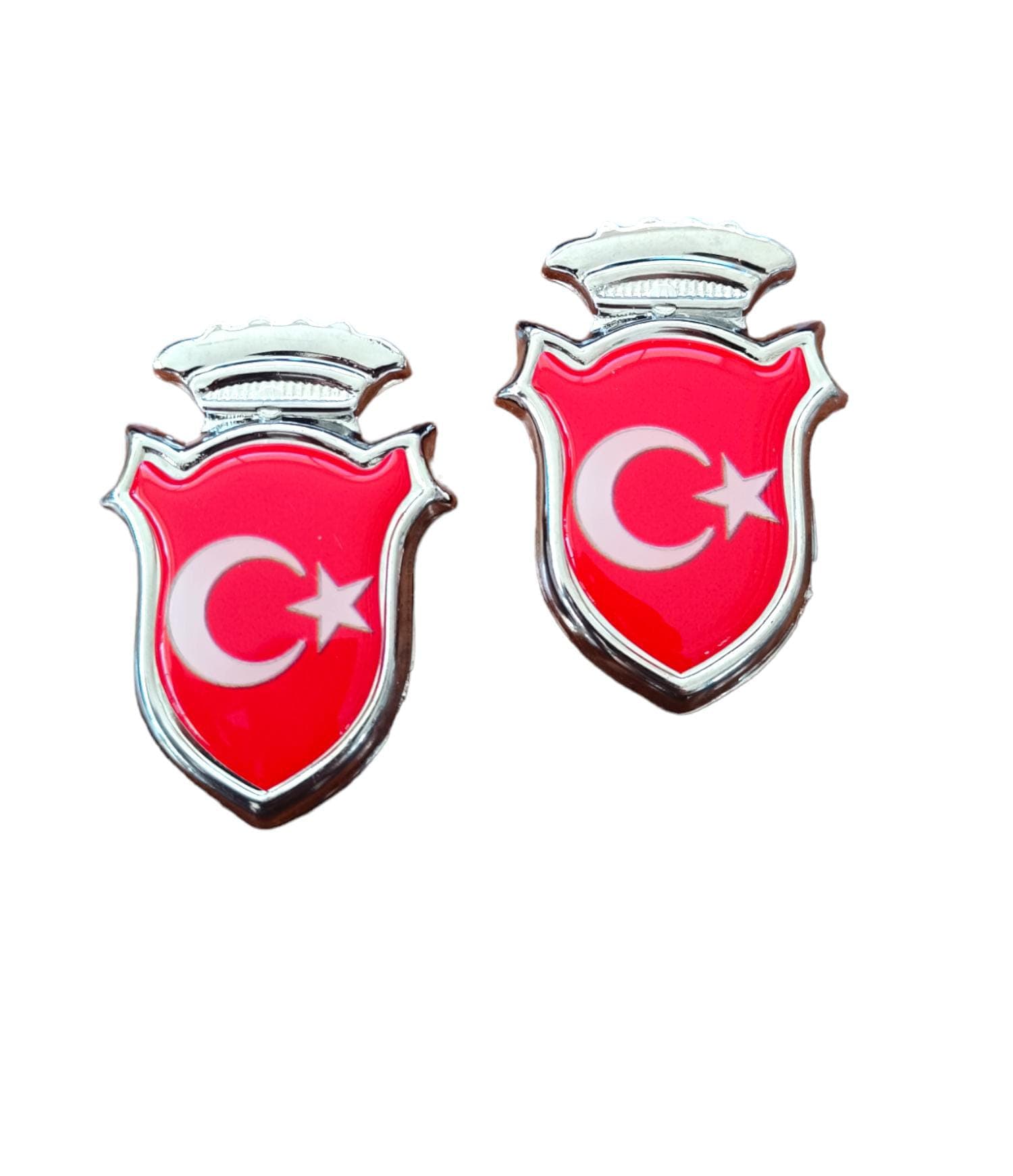 Türk Bayraklı Arma Damla Etiket Kırmızı 2'li
